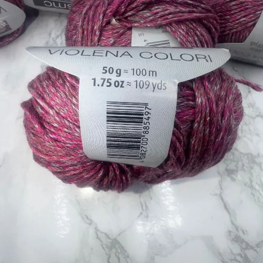 SMC SELECT Violena Cotton Modal Blend Red Grey Yarn-8 Skeins NEW!
